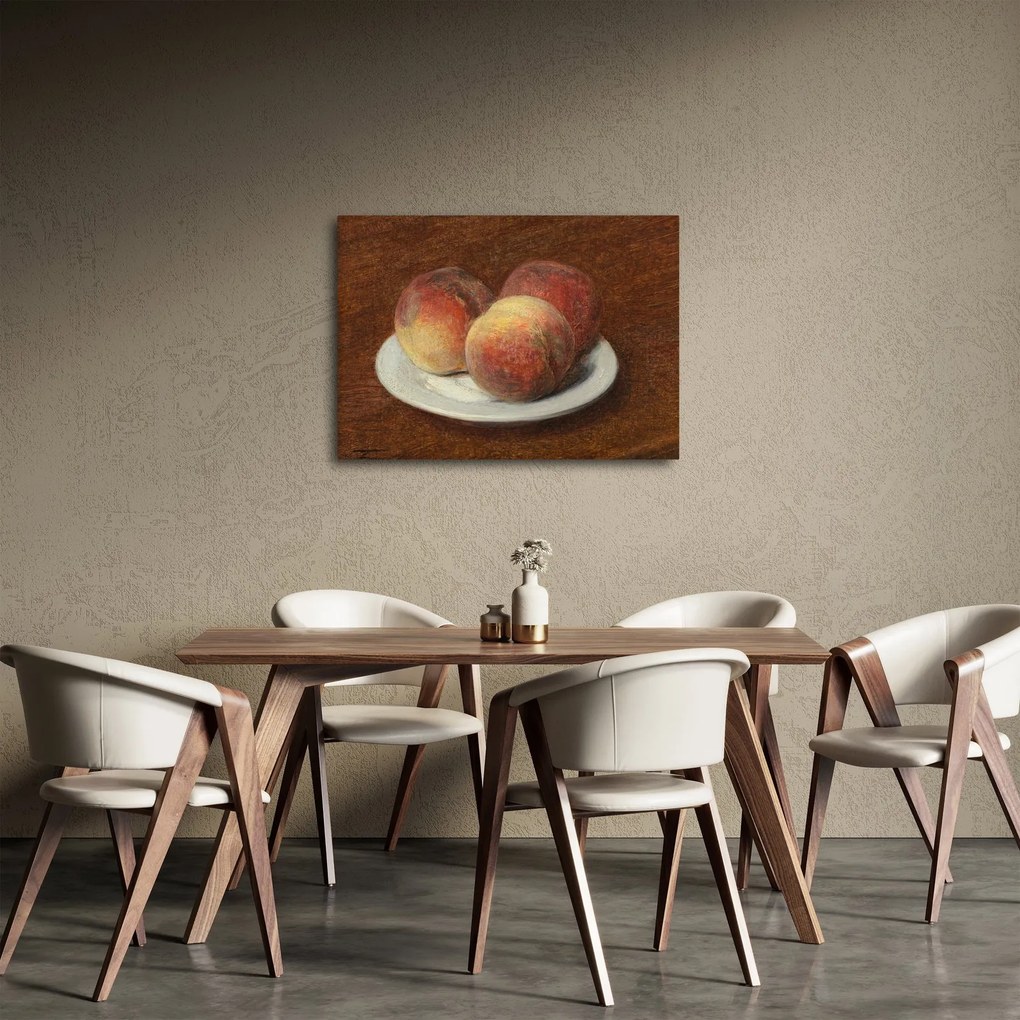Obraz - Henri Fantin-Latour, Three Peaches on a Plate, reprodukcia (70x50 cm)