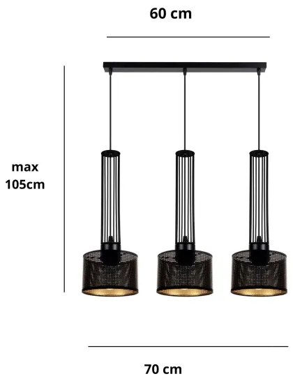 Luster na lanku ELIS 3xE27/60W/230V