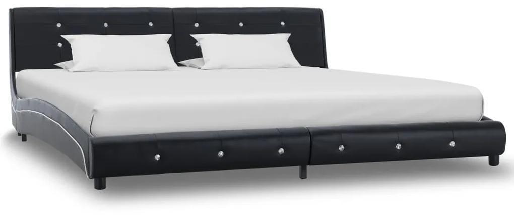 vidaXL Rám postele čierny umelá koža 180x200 cm