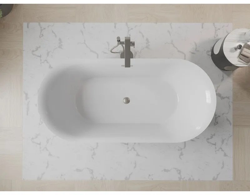 Mexen Roxy, voľne stojaca vaňa 170 x 80 cm, biela, brúsená oceľ prepad, 51201708000-97