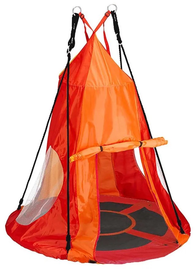 Hojdací kruh bocianie hniezdo, so stanom, 110 cm, červený