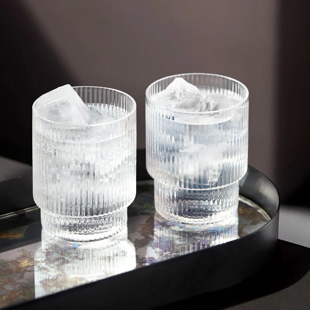 ferm LIVING Pohár na vodu RIPPLE číra 4 x 200 ml