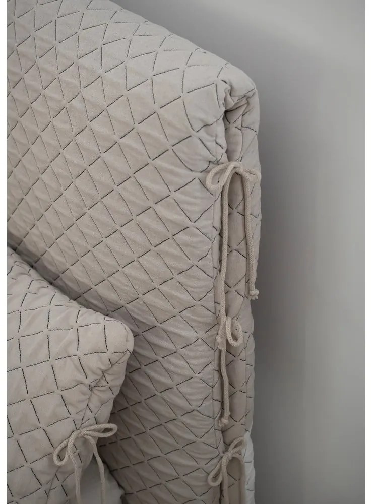 Béžová čalúnená dvojlôžková posteľ s roštom 140x200 cm Sleepy Luna – Miuform