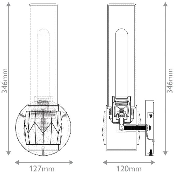 Hinkley HK-ELLISON1-BK-BN -Kúpeľňové svietidlo ELLISON 1xE27/40W/230V IP44 čierne