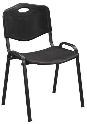 Plastová jedálenská stolička Manutan ISO, čierna