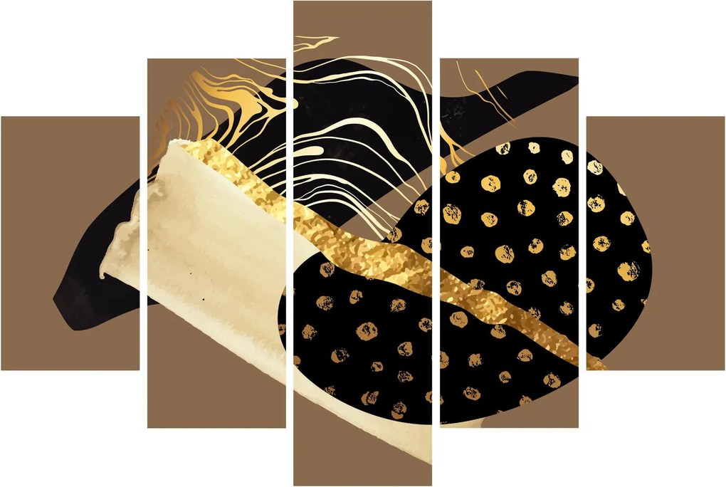 Obraz - Abstrakcia golden brown N⁰1 (150x105 cm)