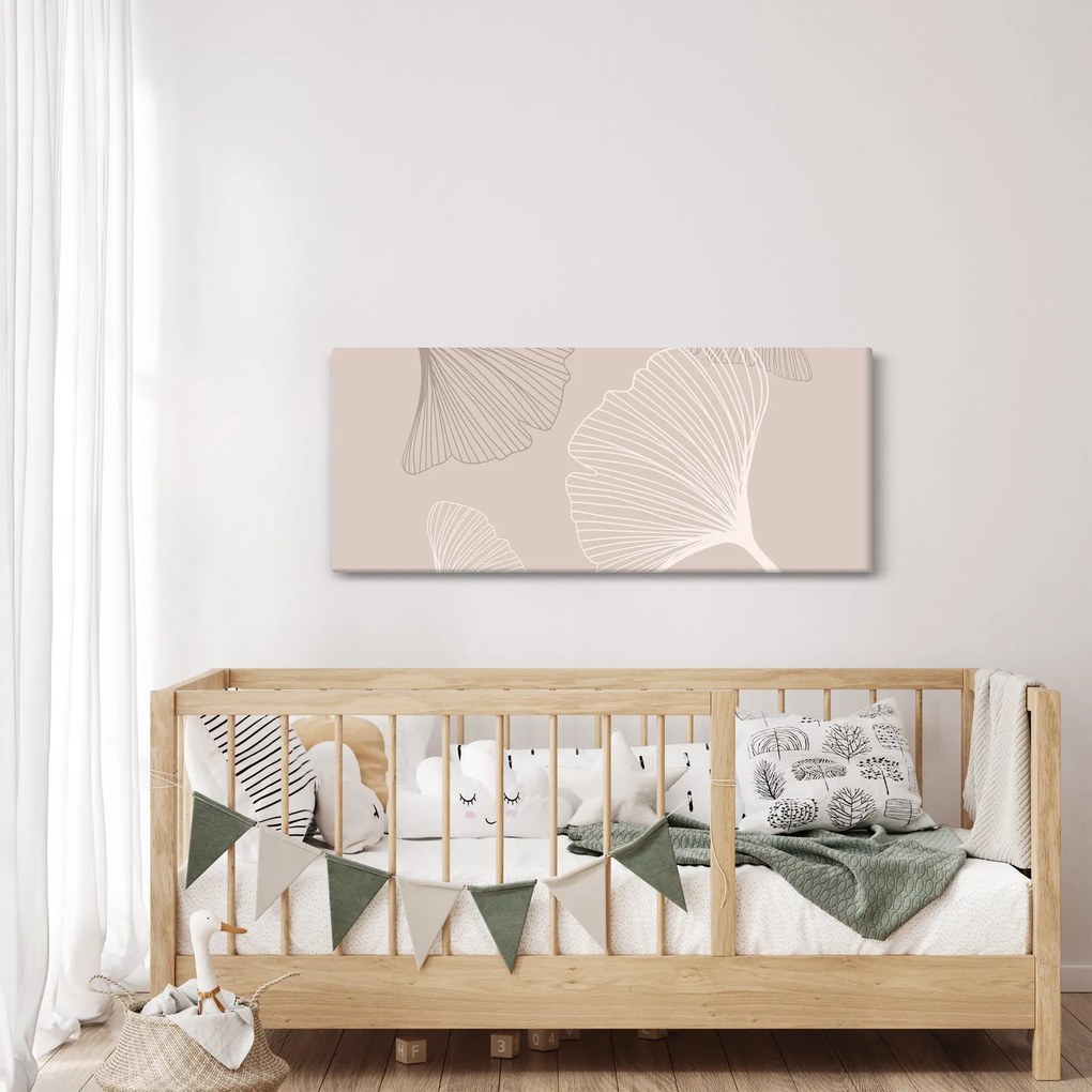 Obraz - Béžové listy N⁰6 (120x50 cm)