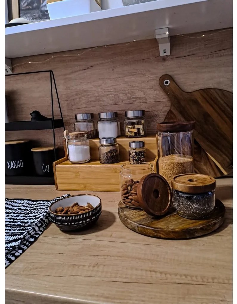 Zeller Present Sklenená dóza s korkovým uzáverom a lyžičkou, 240ml CUKŘENKA