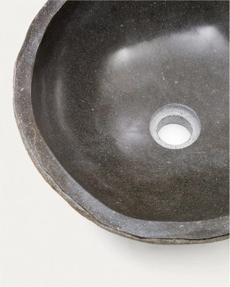 Sivé kamenné okrúhle umývadlo ø 40 cm Tetsu – Kave Home