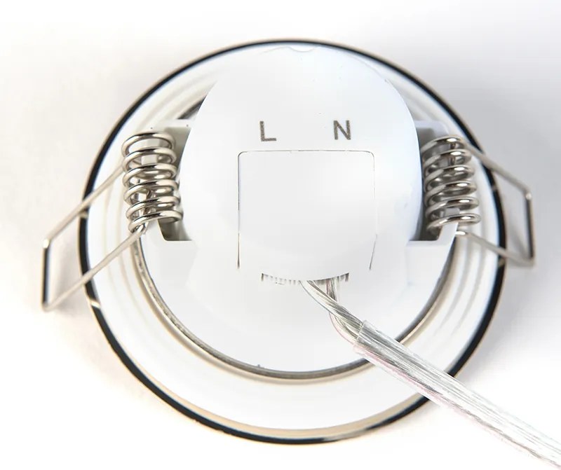 Sada 3 zapustených bodových svetiel okrúhlych oceľových vrátane LED IP65 - Simply