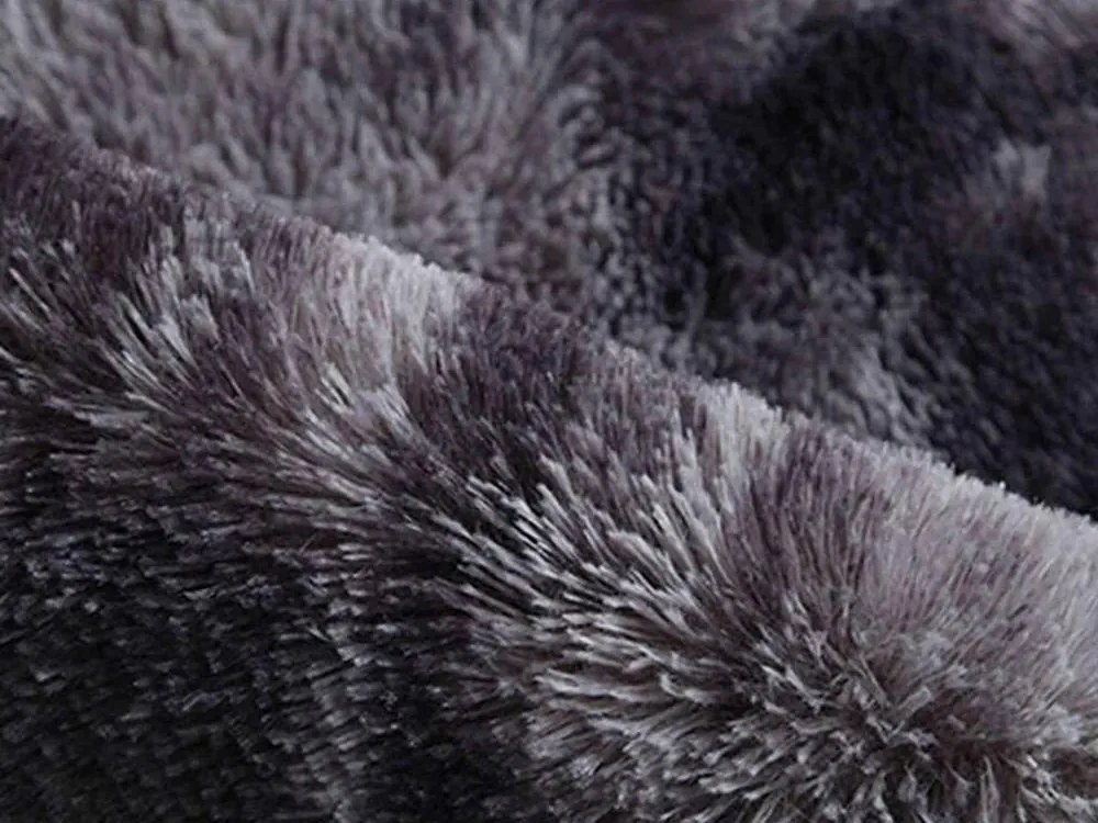 TZ Tmavosivý obdĺžnikový shaggy koberec Ombre Rozmer: 60x120 cm