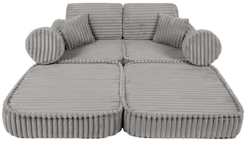MeowBaby® Churros detská pohovka Plus, Moon Dust Grey