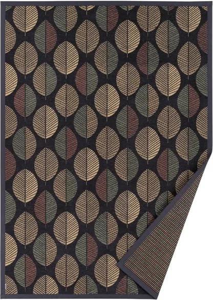 Čierny vzorovaný obojstranný koberec Narma Pärna, 140 × 70 cm