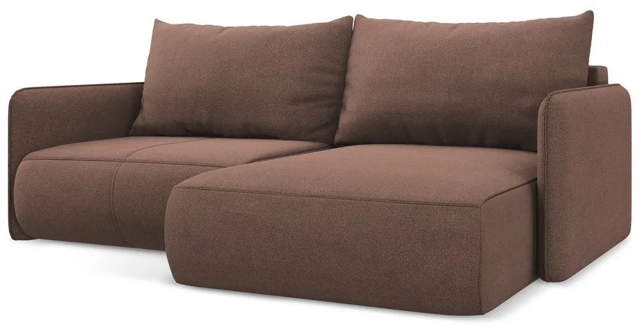 Ružová rozkladacia/s úložným priestorom rohová pohovka (pravý roh) Nanea – Makamii