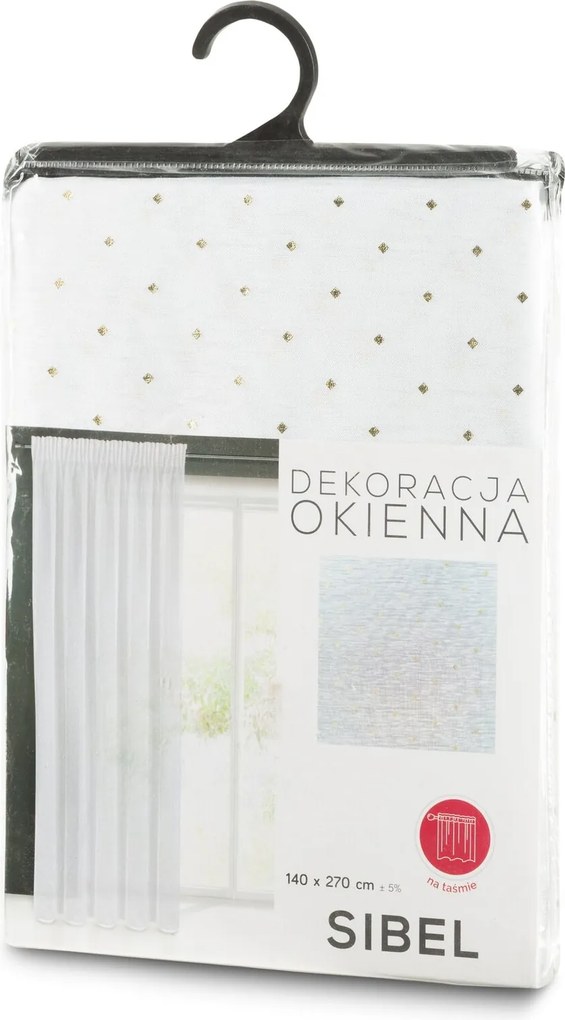 ZÁCLONA NA PÁSKE SIBEL 140X270 CM BIELA