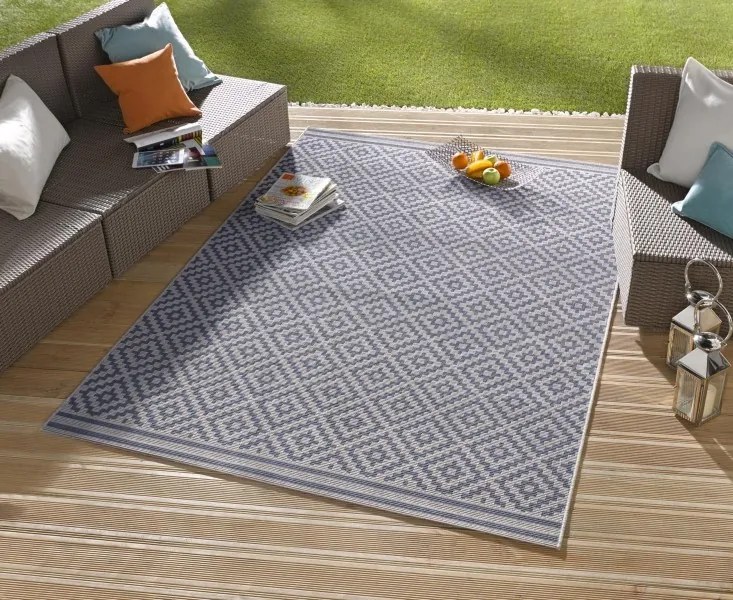 Hanse Home, Kusový koberec Meadow 102464 – na von aj na doma, 80x200, modrá, chodba / predsieň