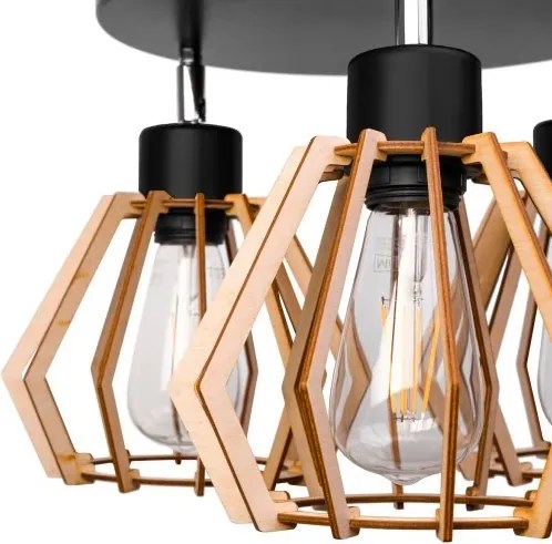Stropná závesná lampa 3xe27 diamond wood
