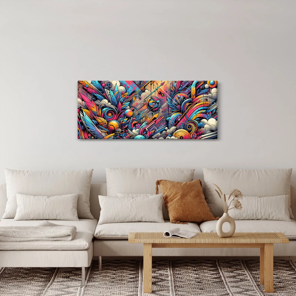 Obraz - Pestrofarebné graffiti (120x50 cm)
