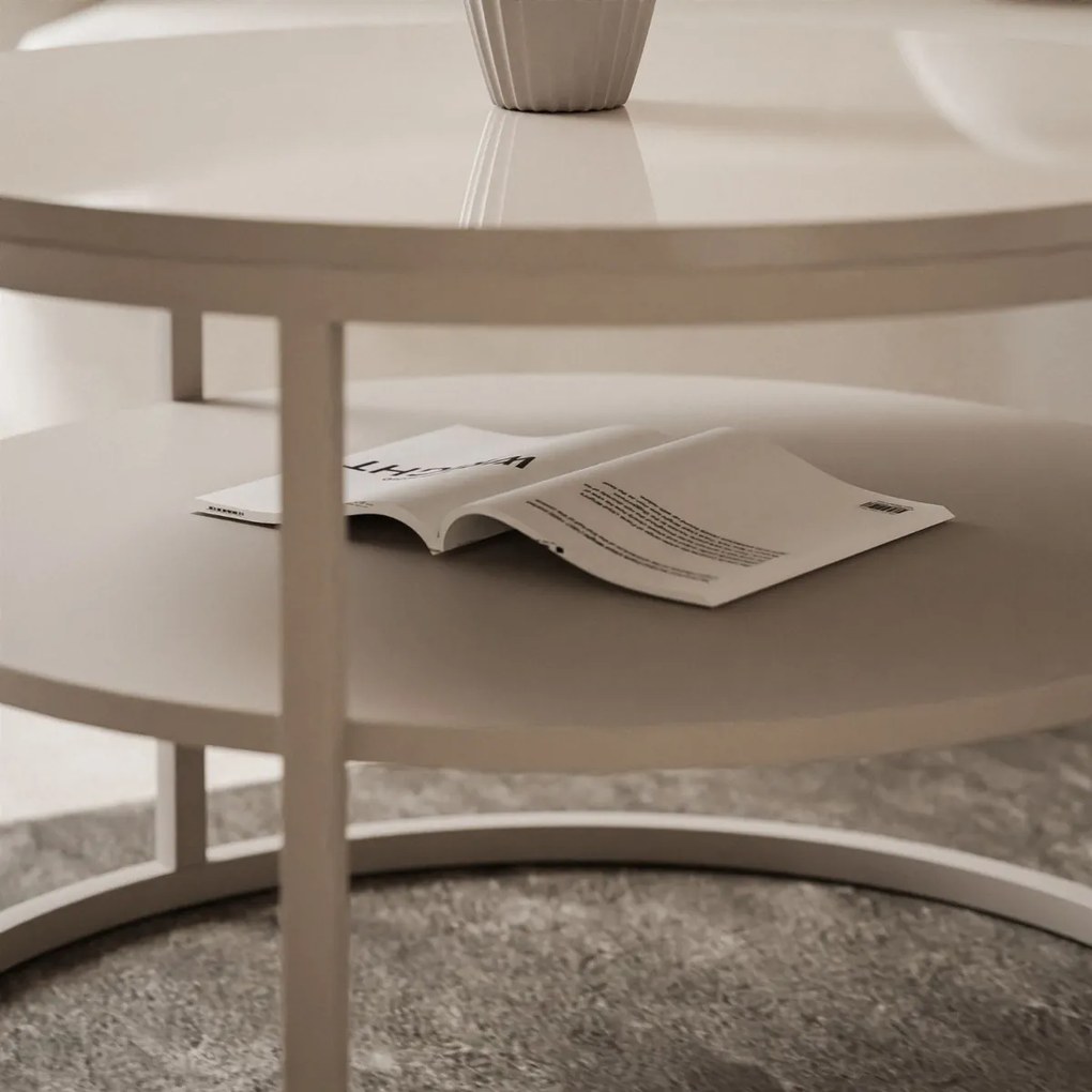 KONFERENČNÝ STOLÍK LEONARDO S POLICOU KAŠMÍR LESKLÝ