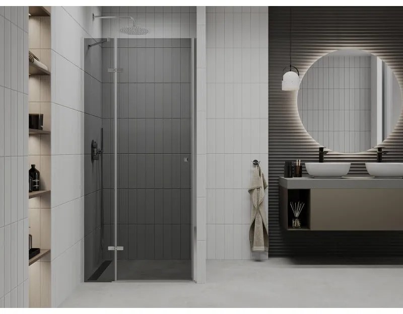 Mexen Roma, sprchové dvere do otvoru 90 x 190 cm, 6mm šedé sklo, chrómový profil, 854-090-000-01-40