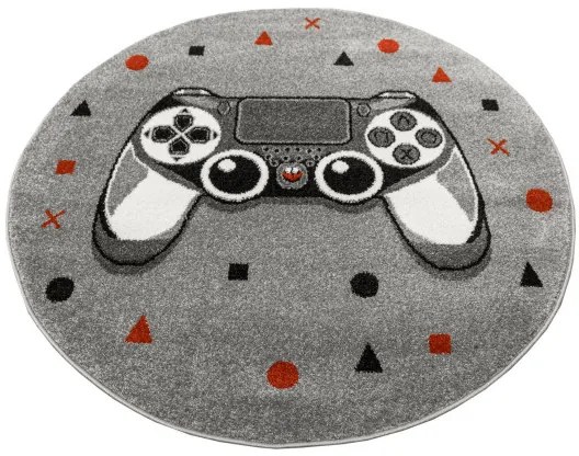 Koberec Lima G928A Gamepad svetlosivý / tmavosivý kruh