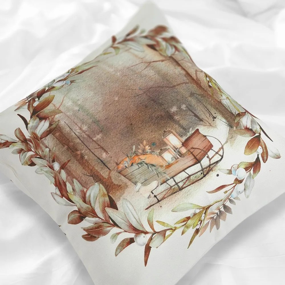 Polášek Vianočný dekoračný poťah na vankúš - Sane | 40 x 40 cm