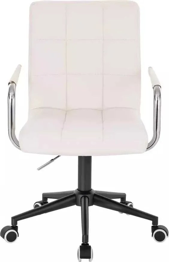 LuxuryForm DESIGN Stolička VERONA na čiernej podstave s kolieskami - biela