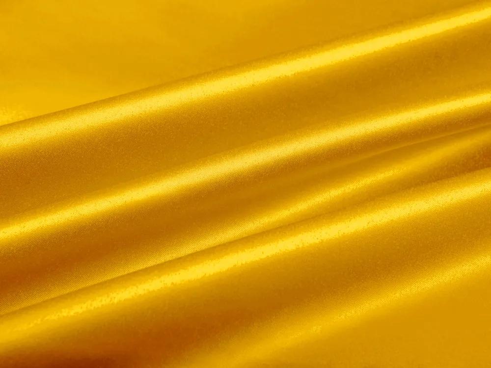 Biante Saténový behúň na stôl polyesterový Satén LUX-014 Kanárikovo žltý 35x120 cm
