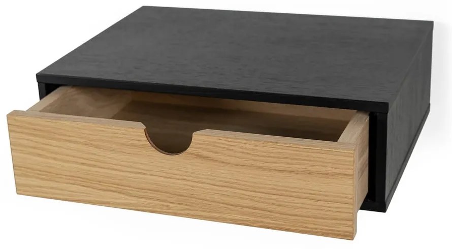 Čierny nástenný nočný stolík Woodman Farsta