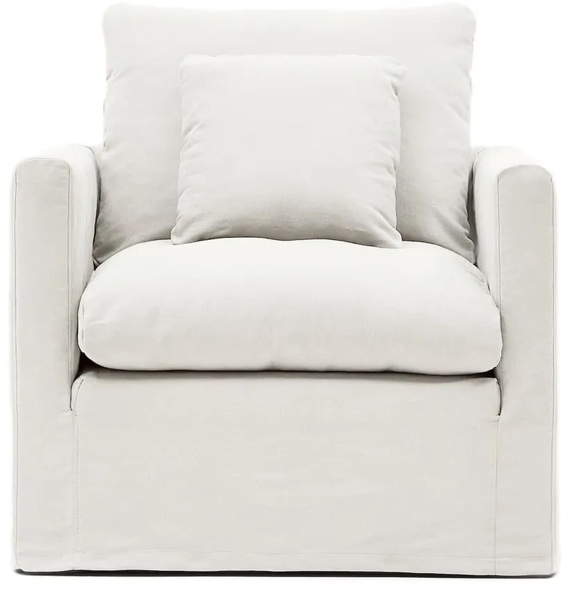 Biele ľanové kreslo Nora – Kave Home