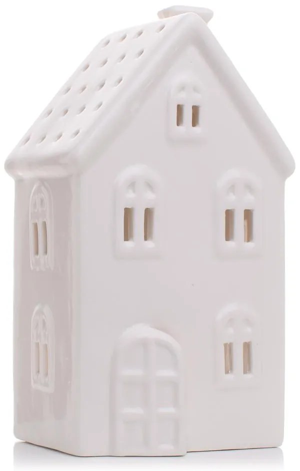 Porcelánový biely LED domček