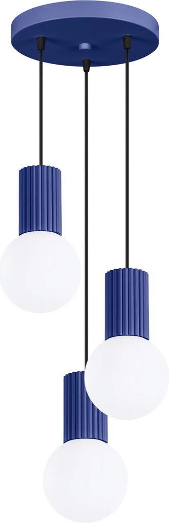 Závesné svietidlo Halo, 3x biele sklenené tienidlo, bl, o