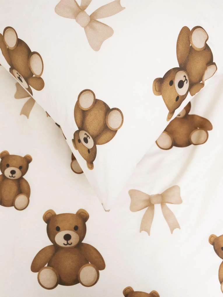 Bavlnená obliečka na vankúš Renforcé 50 × 70 cm - Plyšové medvedíky