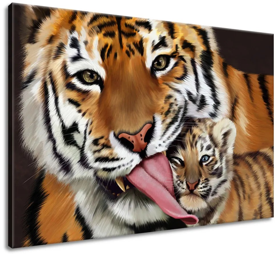 Gario Obraz na plátne Tiger a tigrík Rozmery: 30 x 20 cm