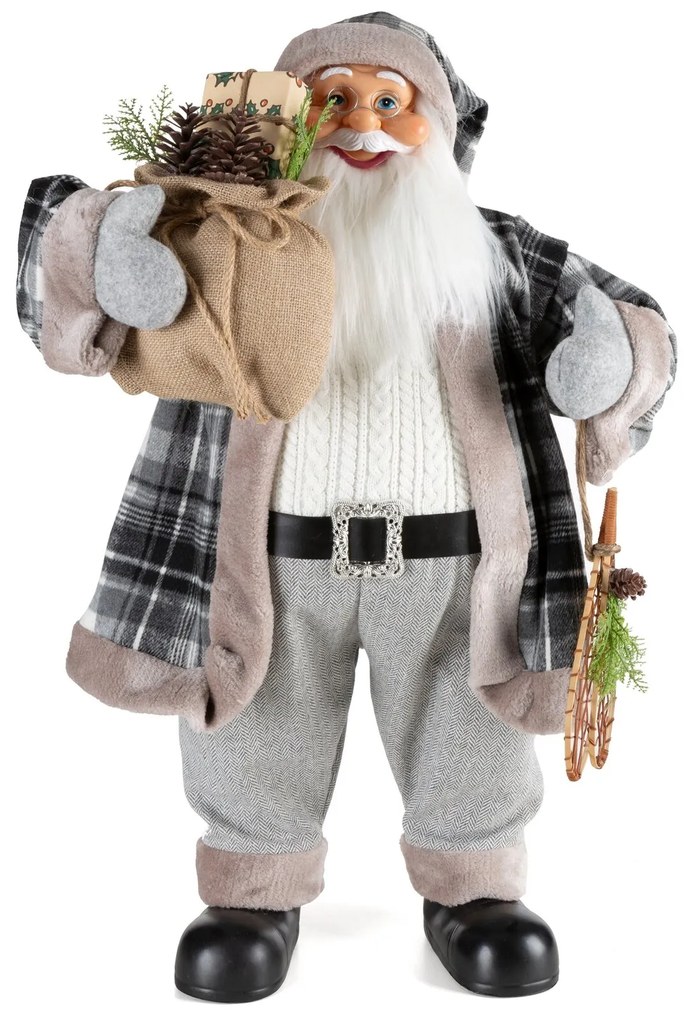 VIANOČNÁ FIGÚRKA SANTA 80 CM SIVÁ