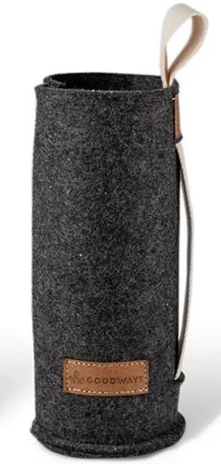 Tmavosivý filcový obal na sklenenú fľašu - Ø 7*21cm / 450ml a 650ml