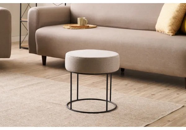 Taburet RELO, priemer 40 cm, béžový