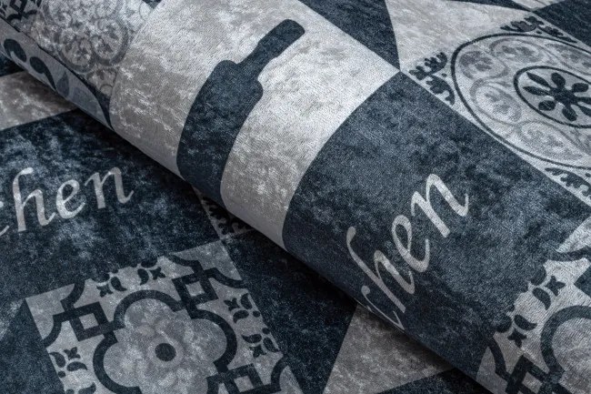 Protišmykový koberec / behúň ANDRE 44211 sivý / strieborný