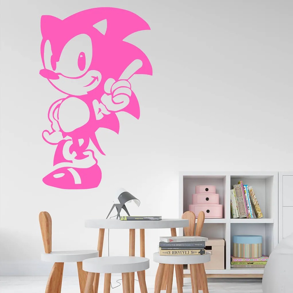 Veselá Stena Samolepka na stenu na stenu Ježko Sonic Farba: černá