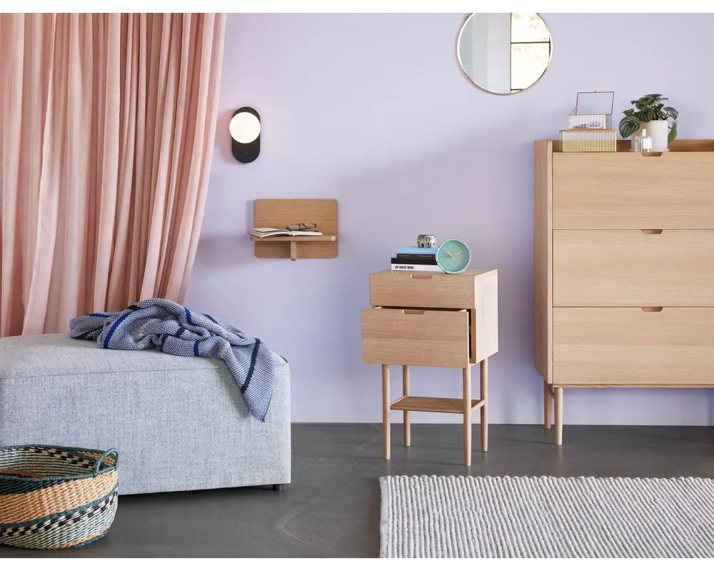 Polica v dekore duba v prírodnej farbe 35 cm Less – Hübsch