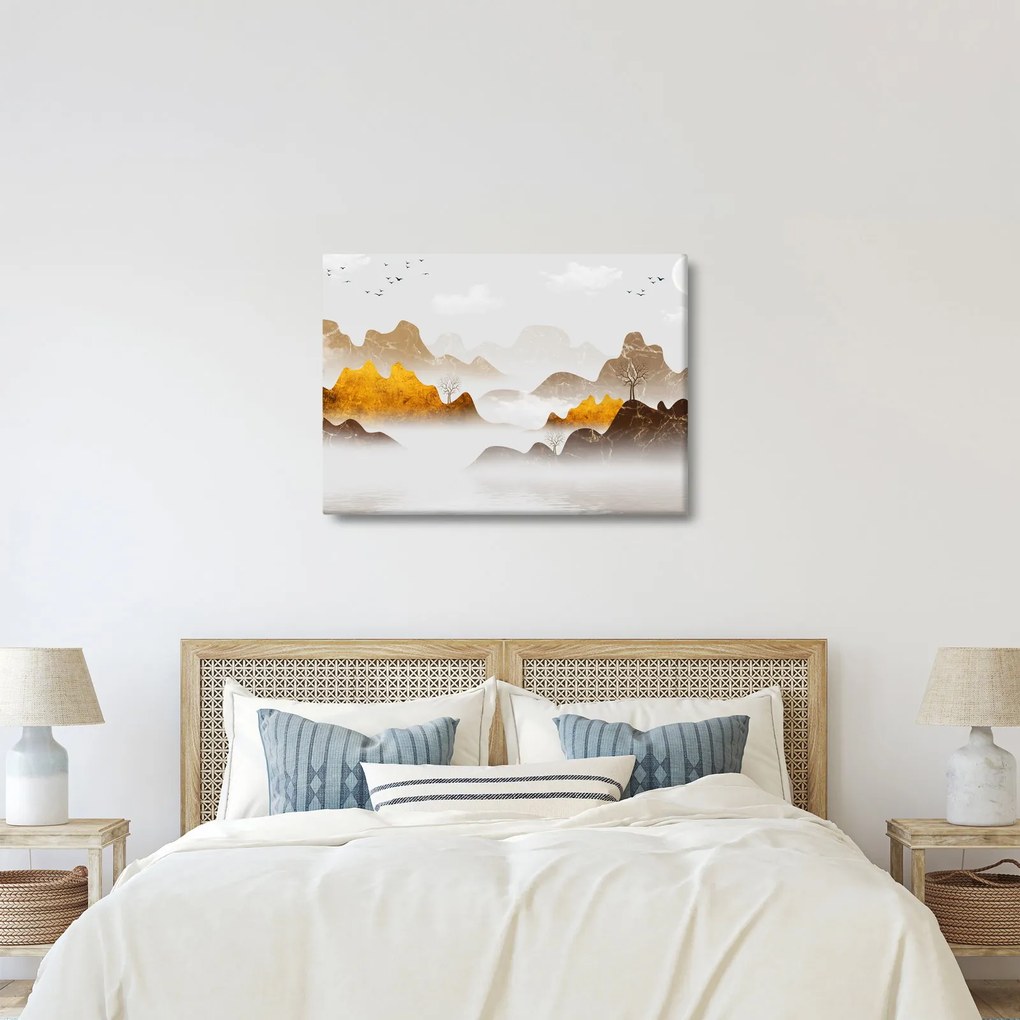 Obraz - Hory v hmle (70x50 cm)
