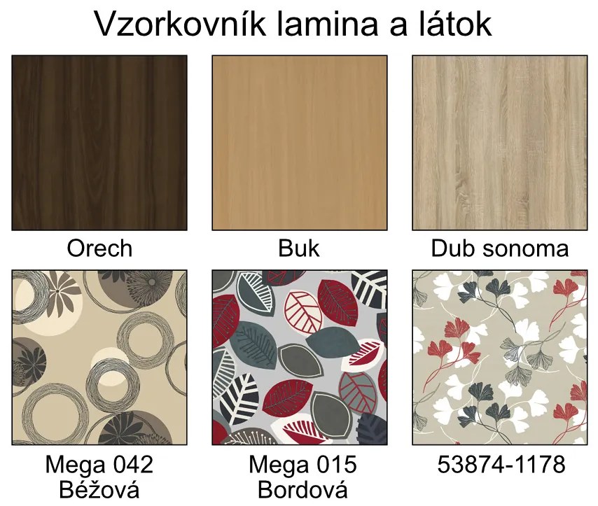 Váľanda s úložným priestorom Senior 90x200 lamino: buk, Farba poťahu: Mega 042, čelá k váľandám: nie