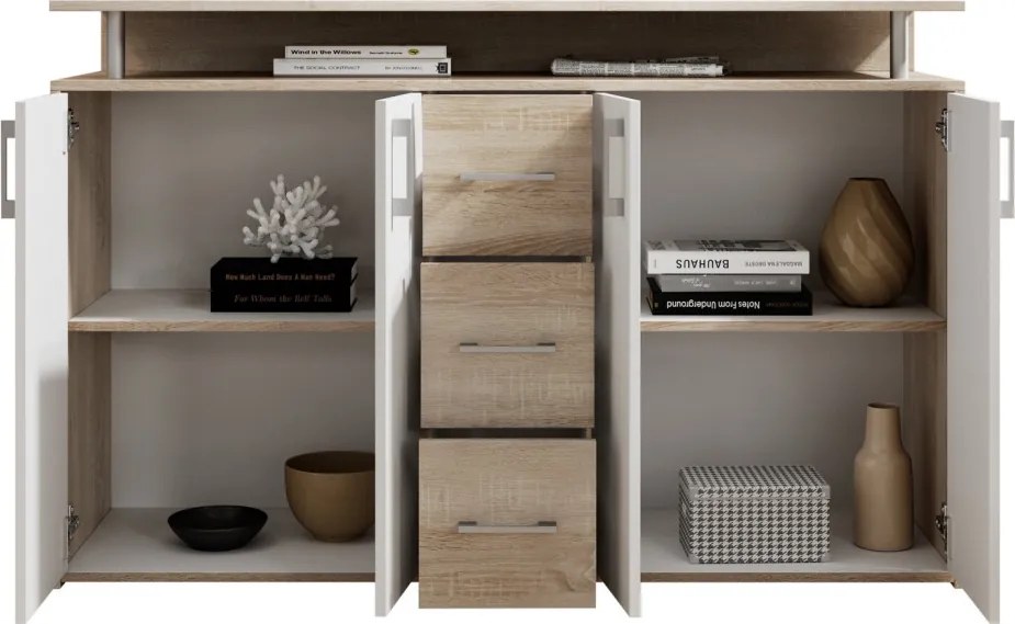 Komoda Drift, dub sonoma/biela