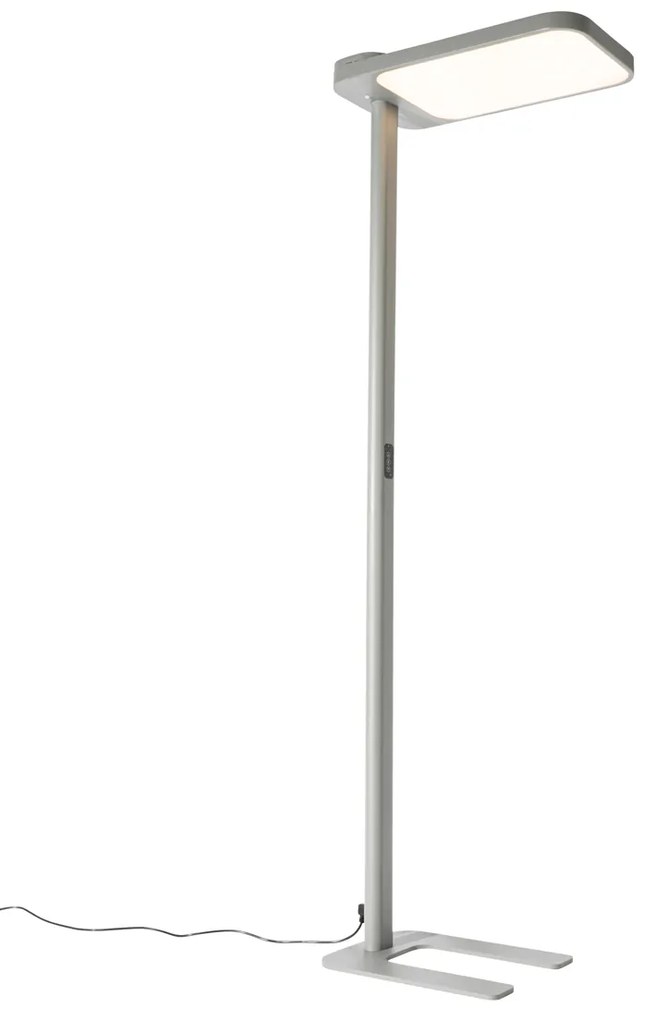 Denná stojaca lampa sivá štvorcová vrátane LED a stmievača - Guzo