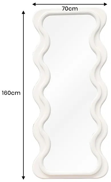 Dizajnové nástenné zrkadlo Fearghus 160 cm biele