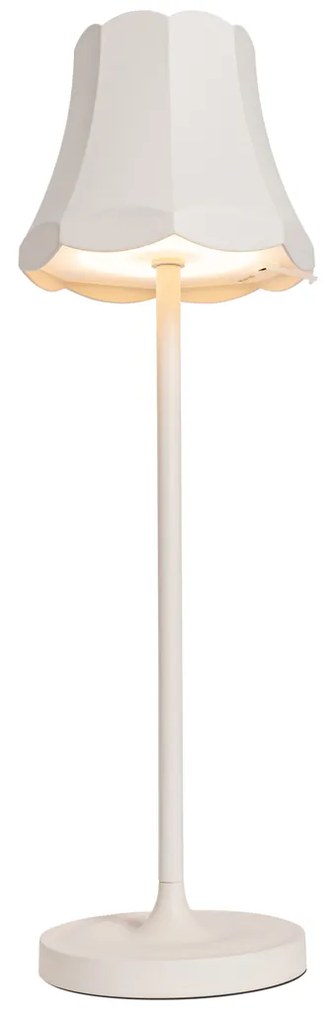 Retro stolná lampa nabíjateľná IP44 smotanová - Granny