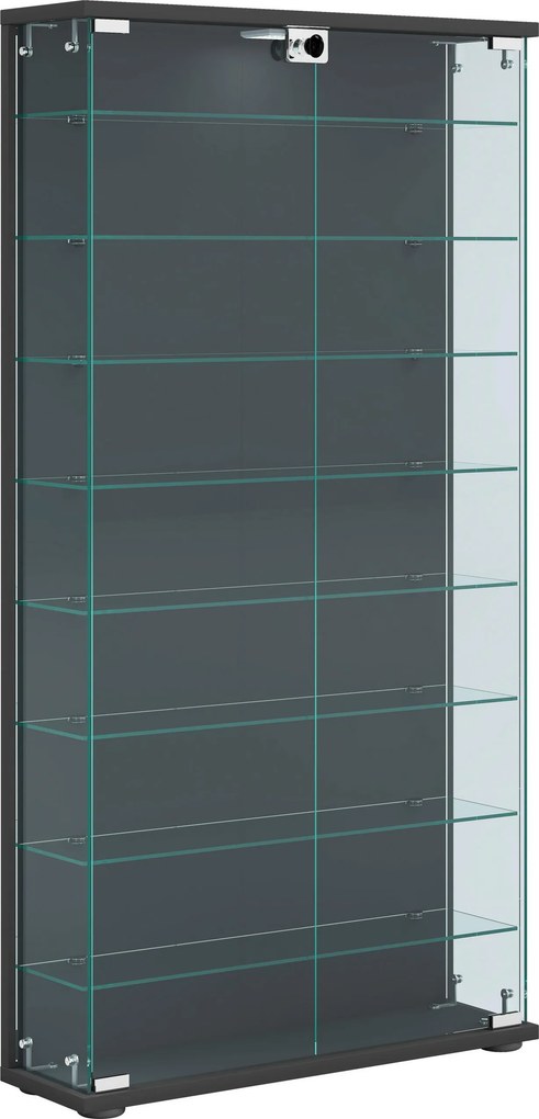 XXXLutz VITRÍNA, antracitová, 59/114/17 cm MID.YOU - Sklenené vitríny - 000657051102