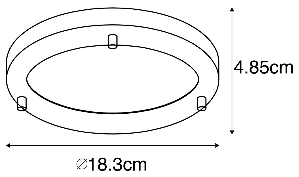 Moderné stropné svietidlo zlaté 18 cm IP44 - Yuma