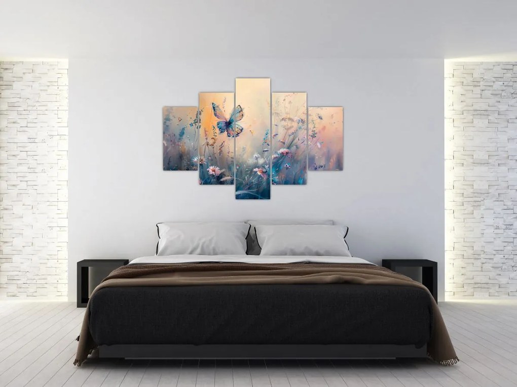 Obraz - Lúka s motýľom II. (150x105 cm)
