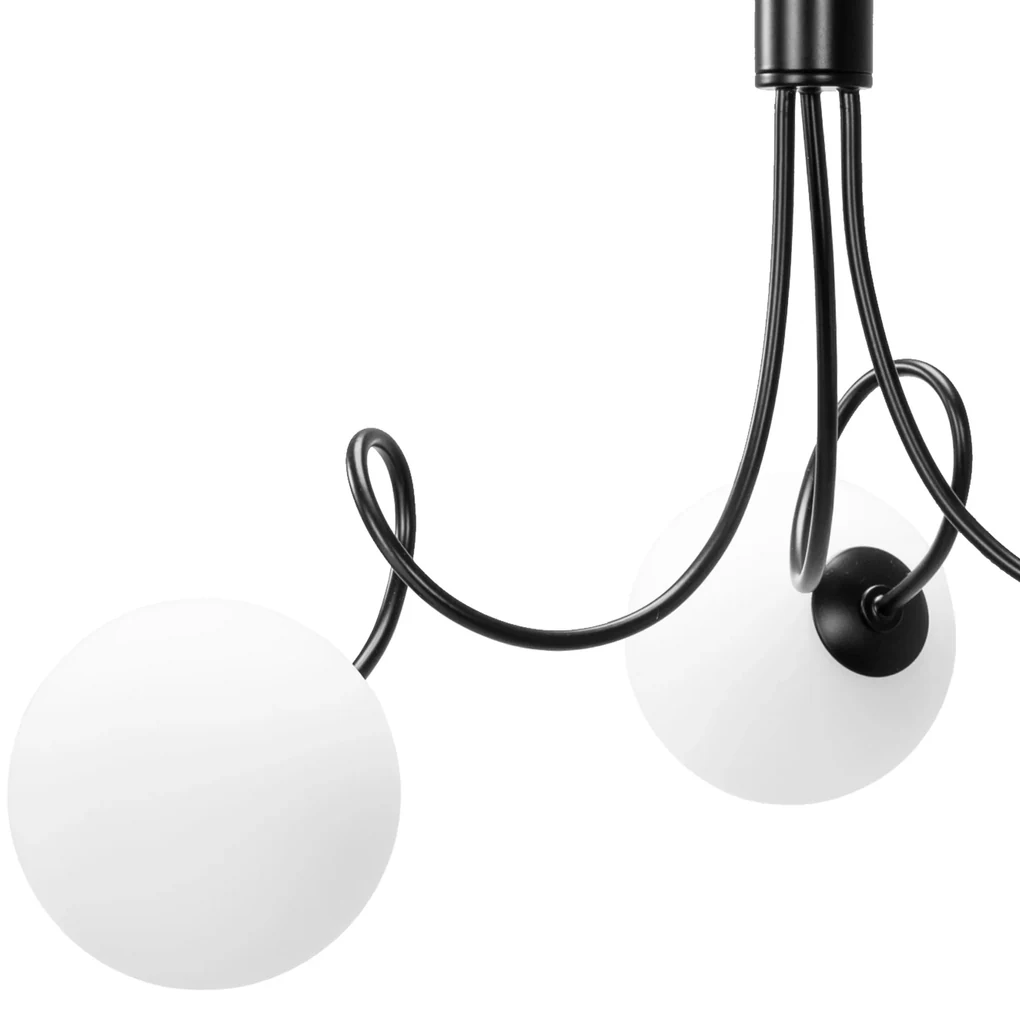 Toolight Toolight, stropná lampa sklenené gule 3xG9 APP1154-3CP, čierna, OSW-14012